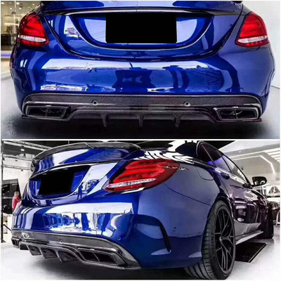 Чёрная углеродная волокна задний бампер диффузер губы для Mercedes Benz W205 C250 Sport Испытано