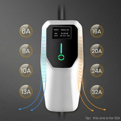 230В AC 32A EVSE 7.4KW J1772 Портативная система зарядки электромобилей типа 1 уровня 2