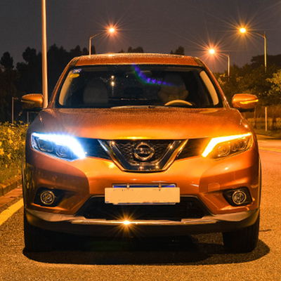 14-16 Сборка фар X-Trail с модифицированным светодиодным линзом и сигналом поворота воды