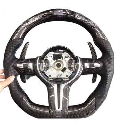 BMW F10 F30 E60 E90 G30 E46 E92 Руль из углеродного волокна и черной кожи