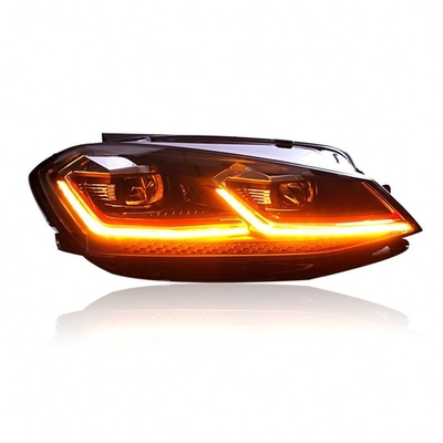 VW Golf 7 Mk7 2013-2020 Полный светодиодный фары Красная полоса Динамическая полная ламповая установка