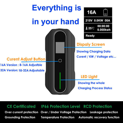 16A Type1 Portable Type 2 Ev Charger Interface Standard прочая Выходная мощность прочая для дома