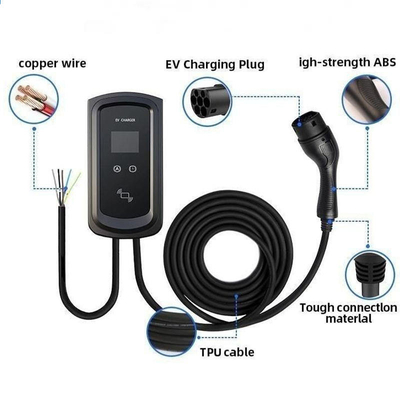 5M Type 2 TPU Jacket Electric Car Ev Charger с светодиодным дисплеем и стандартом интерфейса типа 2